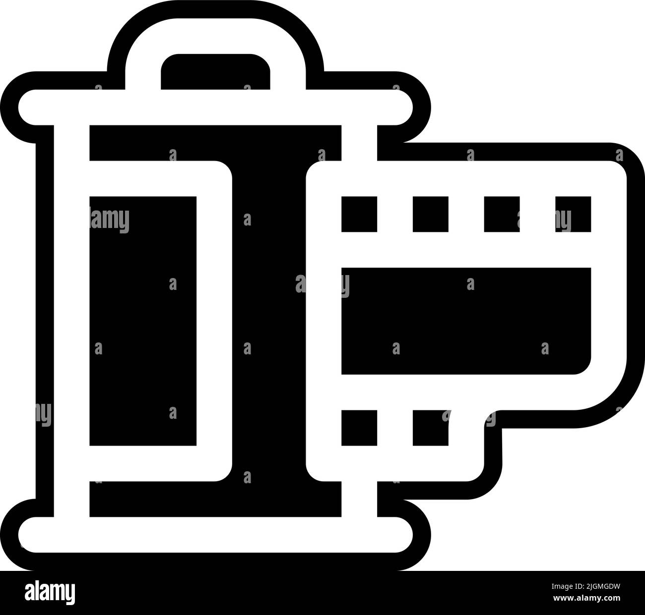 Icono de rollo de película Imágenes de stock en blanco y negro - Alamy