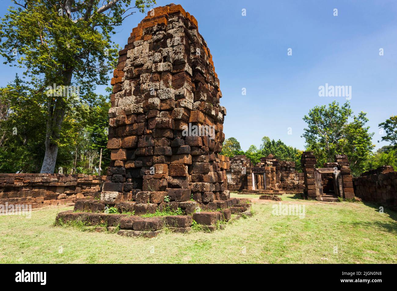 Prasat Sra Kamphaeng Noi, ruinas Khmer, Ssituado en Wat Sa Kamphaeng Noi, Si Saket (Si Sa Ket), Isan (Isaan), Tailandia, Sudeste de Asia, Asia Foto de stock