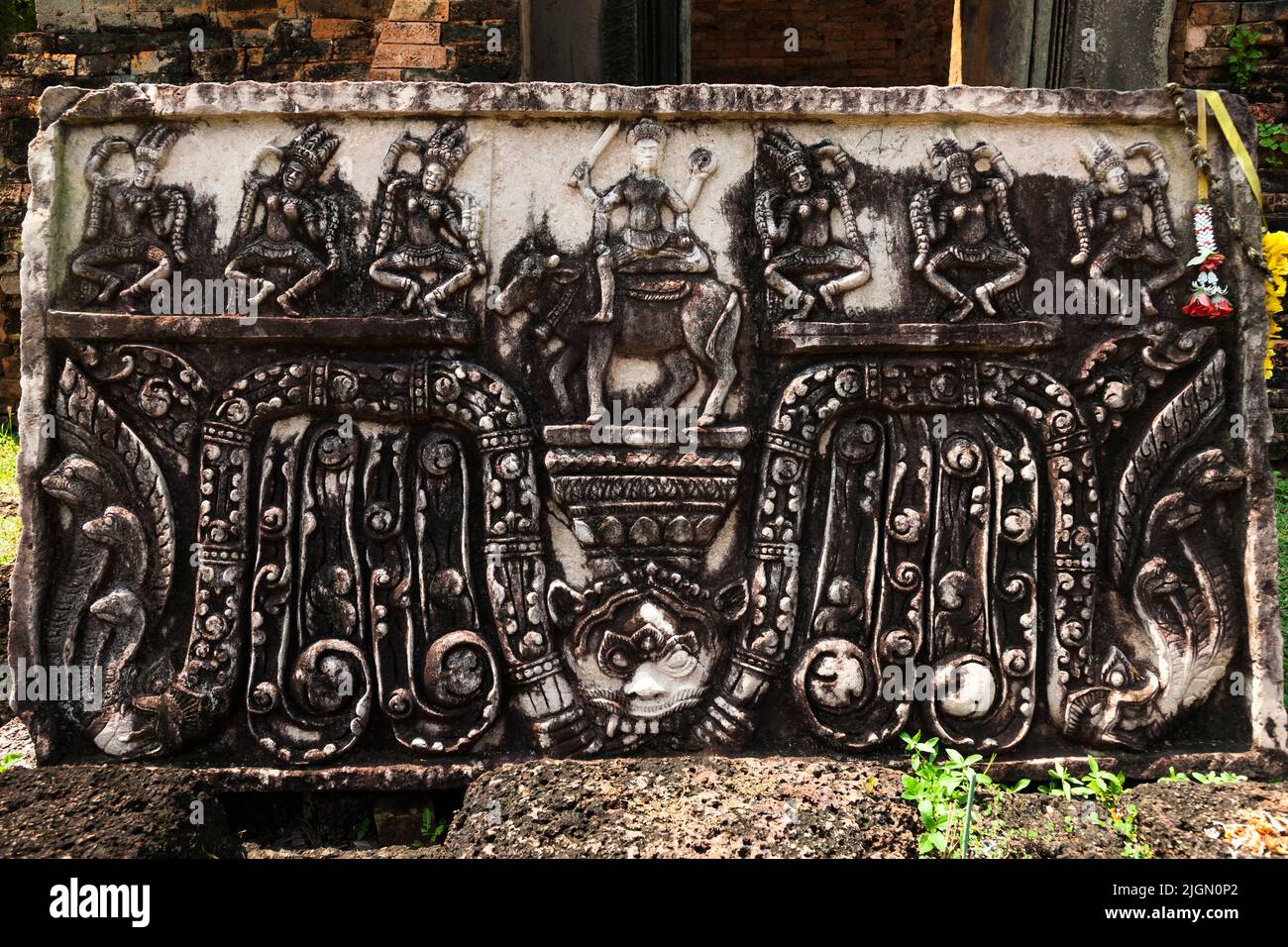 Prasat Prang Ku, socorro, templo hindú Khmer, Si Saket (Si Sa Ket), Isan (Isaan), Tailandia, sudeste de Asia, Asia Foto de stock