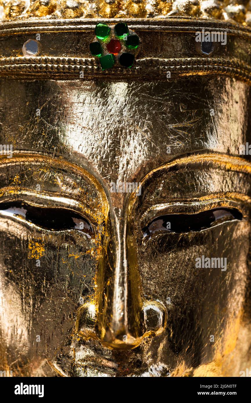 Wat Pho, Templo del Buda Reclinado, Wat Phra Chetuphon, Cara de la estatua de buda, Bangkok, Tailandia, Sudeste de Asia, Asia Foto de stock