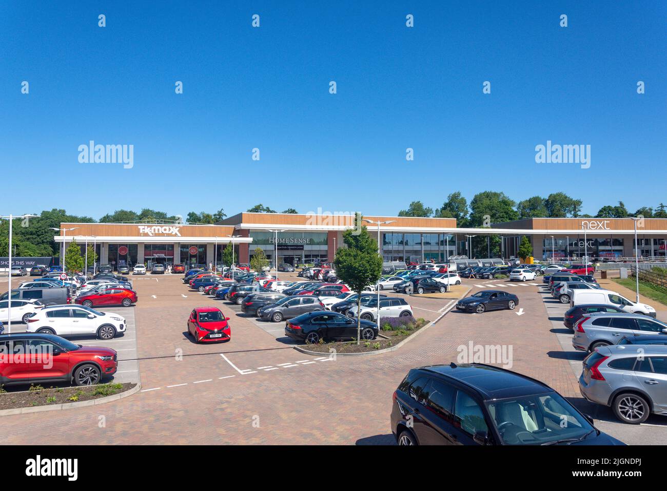 Elliott's Field Retail Park, Leicester Road, Rugby, Warwickshire, Inglaterra, Reino Unido Foto de stock