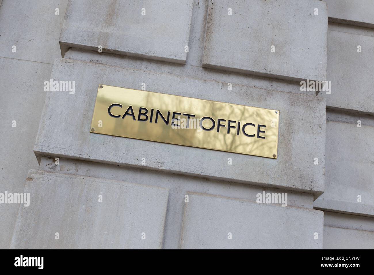 La Oficina del Gabinete signo, Whitehall, Londres, Inglaterra Foto de stock