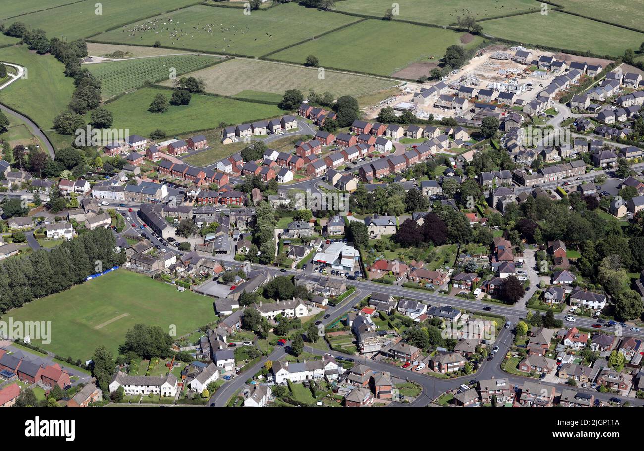 Vista aérea del pueblo de Killinghall cerca de Harrogate, North Yorkshire Foto de stock