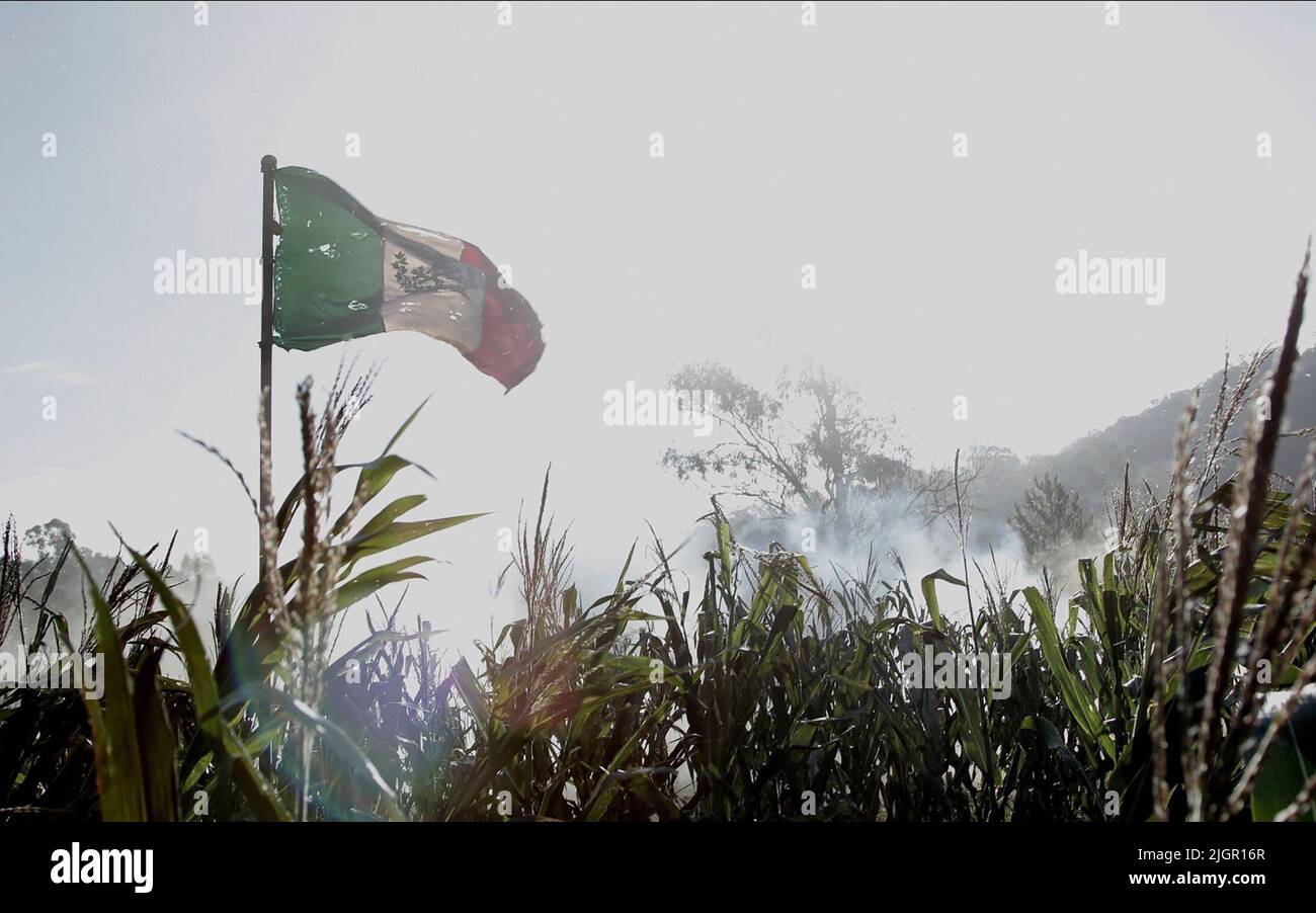 BANDERA MEXICANA SOBRE EL CAMPO DE BATALLA, CINCO DE MAYO: LA BATALLA, 2013 Foto de stock