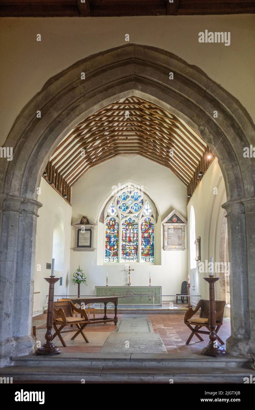 Inglaterra, Surrey, Schere, iglesia de San James, interior Foto de stock