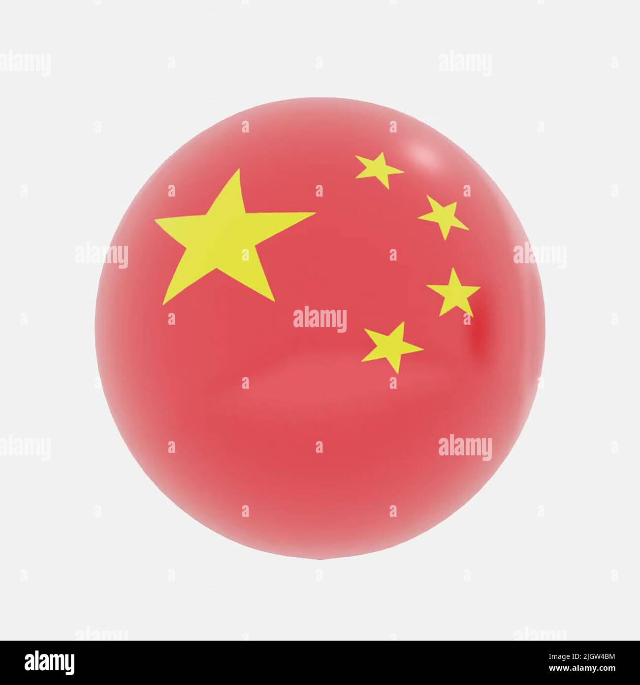 3D Render de globo en China países bandera para icono o símbolo. Foto de stock