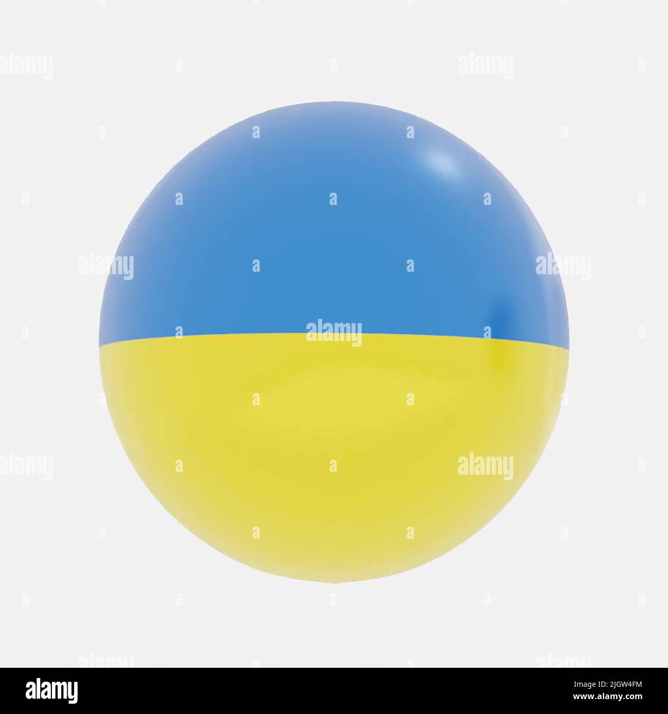 3D Render de globo en Ucrania bandera de los países para el icono o el símbolo. Foto de stock