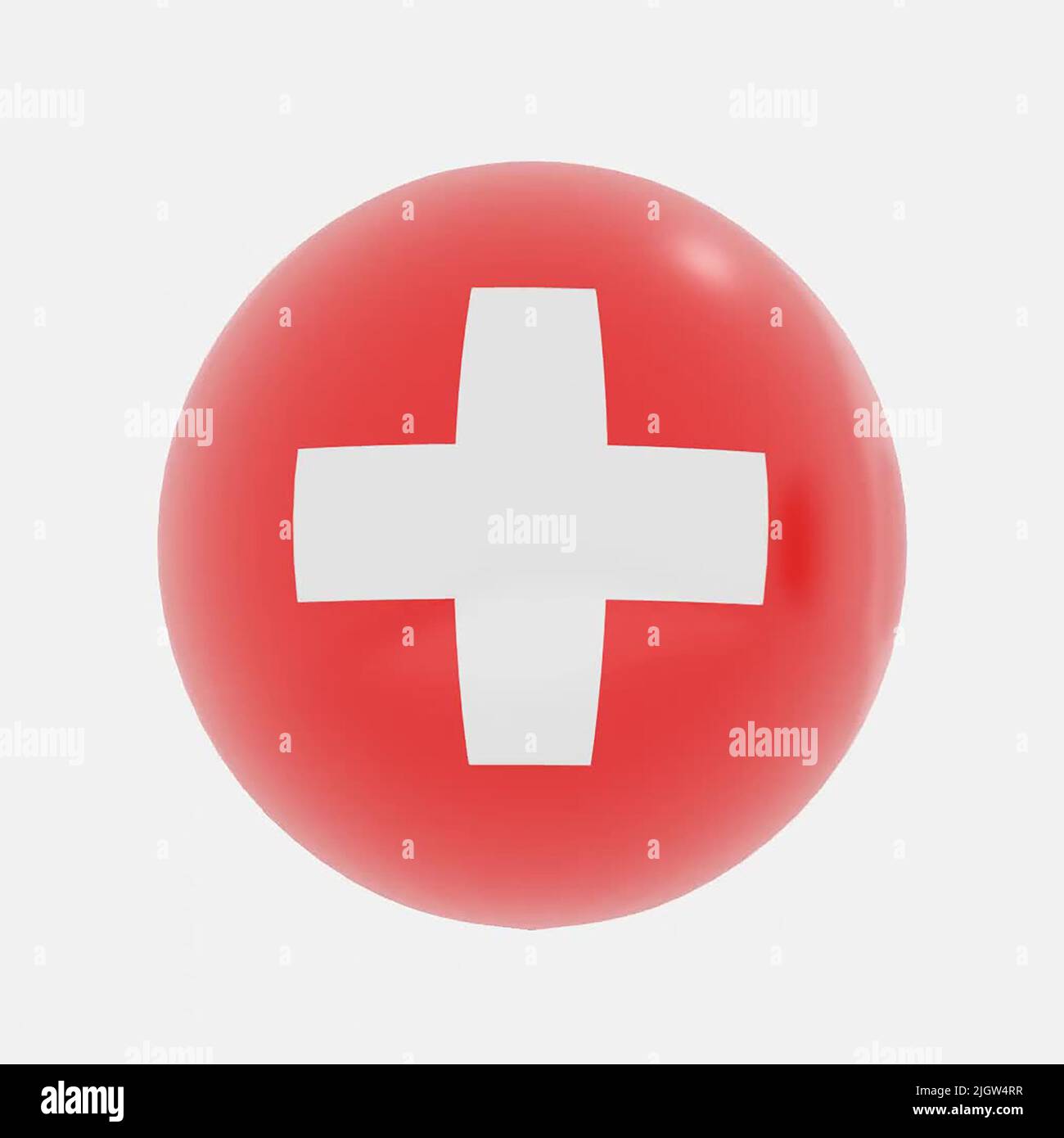 3D Renderizado de globo en Suiza Bandera de países para icono o símbolo. Foto de stock