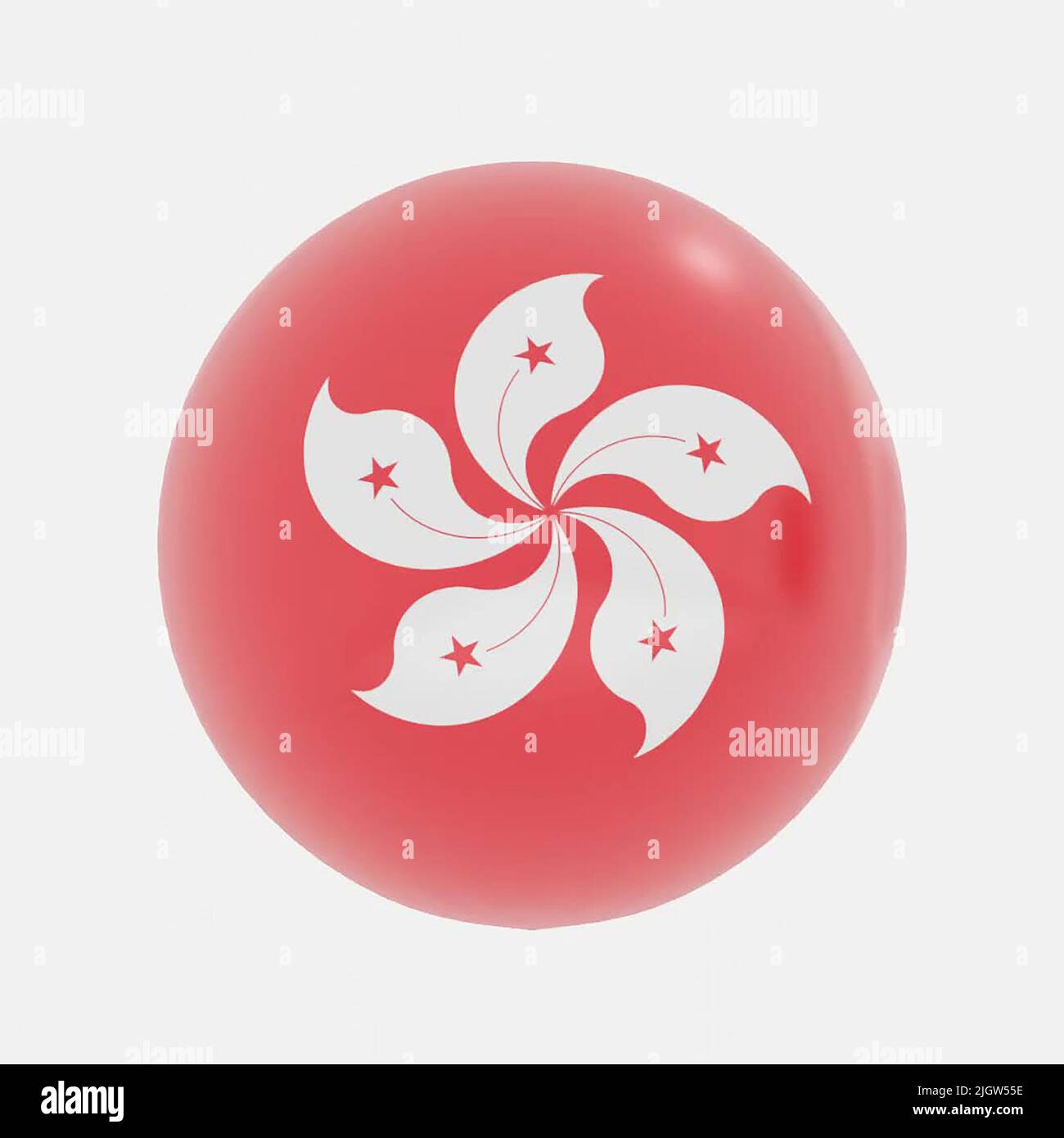 3D Renderizado de globo en la bandera de Hong Kong para icono o símbolo. Foto de stock