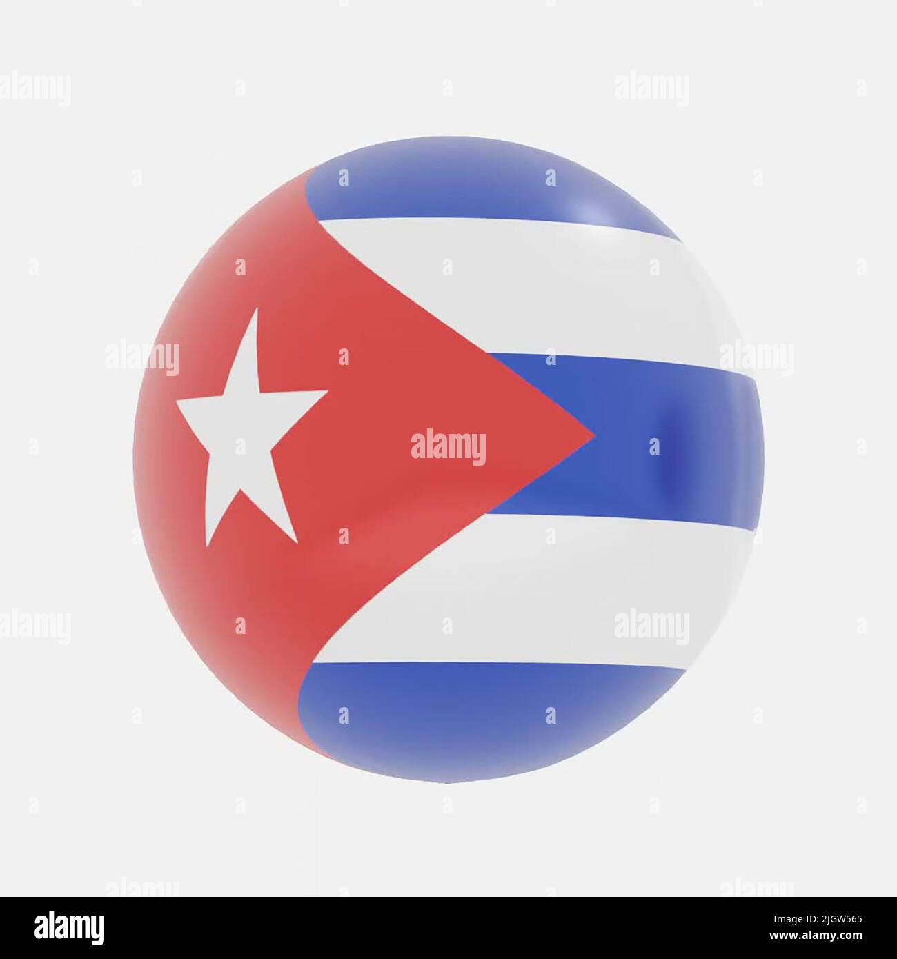 3D Render de globo en Cuba bandera de icono o símbolo. Foto de stock