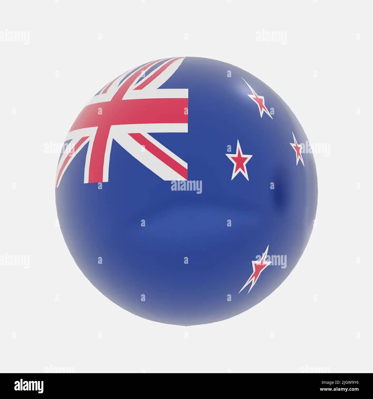 3D Renderizado de globo en Nueva zelanda para icono o símbolo. Foto de stock