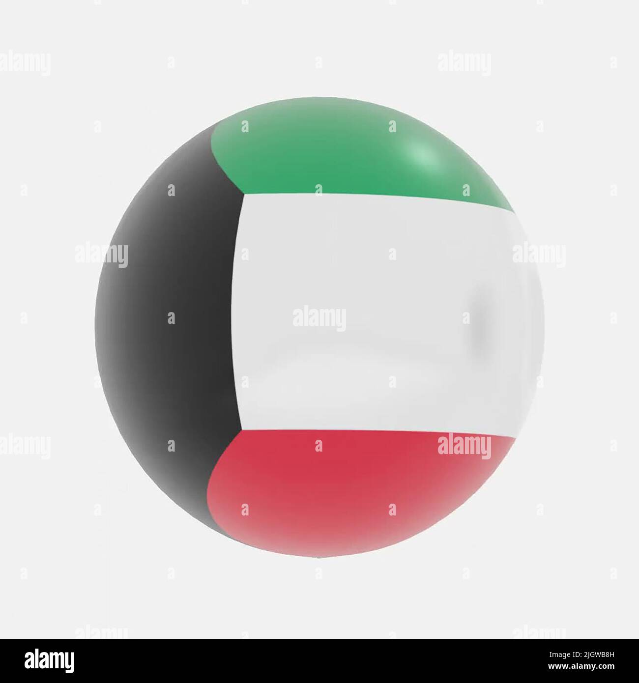 3d render de globo en kuwait bandera para icono o símbolo. Foto de stock