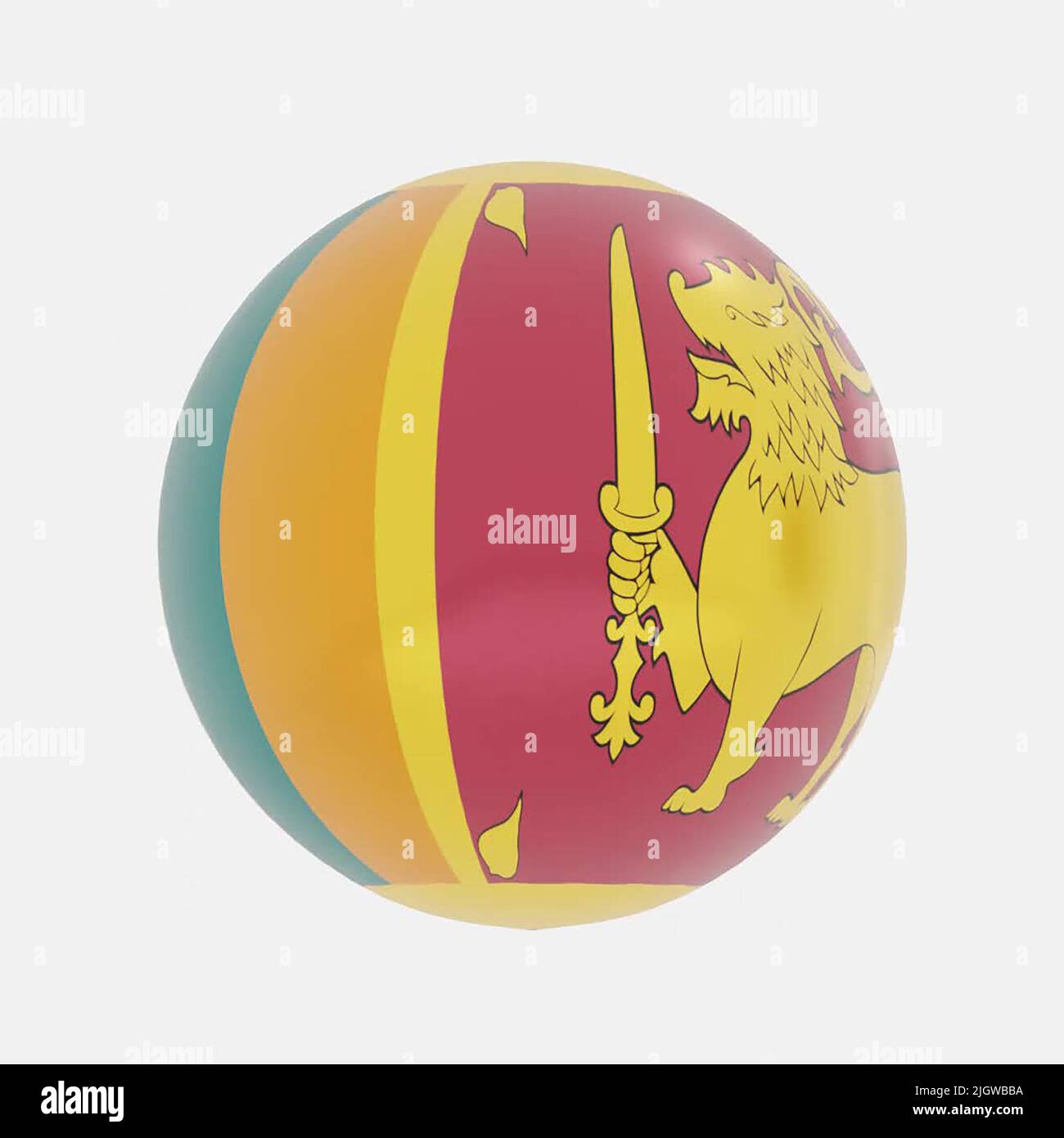 3D Renderizado de globo en Sri Lanka bandera de icono o símbolo. Foto de stock