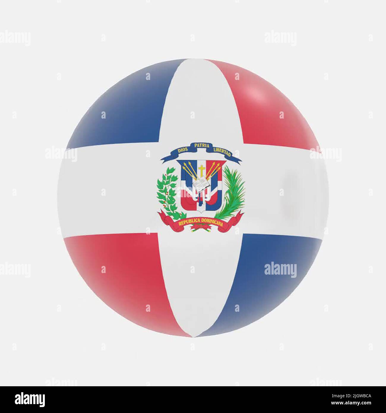 3d render de globo en república dominicana bandera de icono o símbolo. Foto de stock