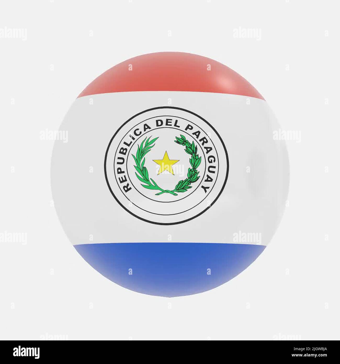 3d renderizado de globo en paraguay bandera de icono o símbolo. Foto de stock