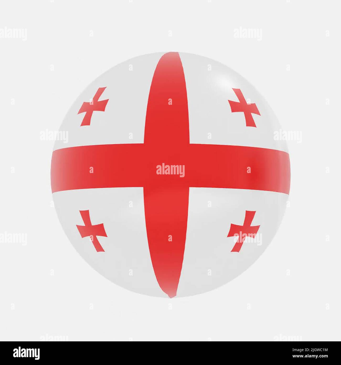 3D Renderizado de globo en Georgia bandera de icono o símbolo. Foto de stock