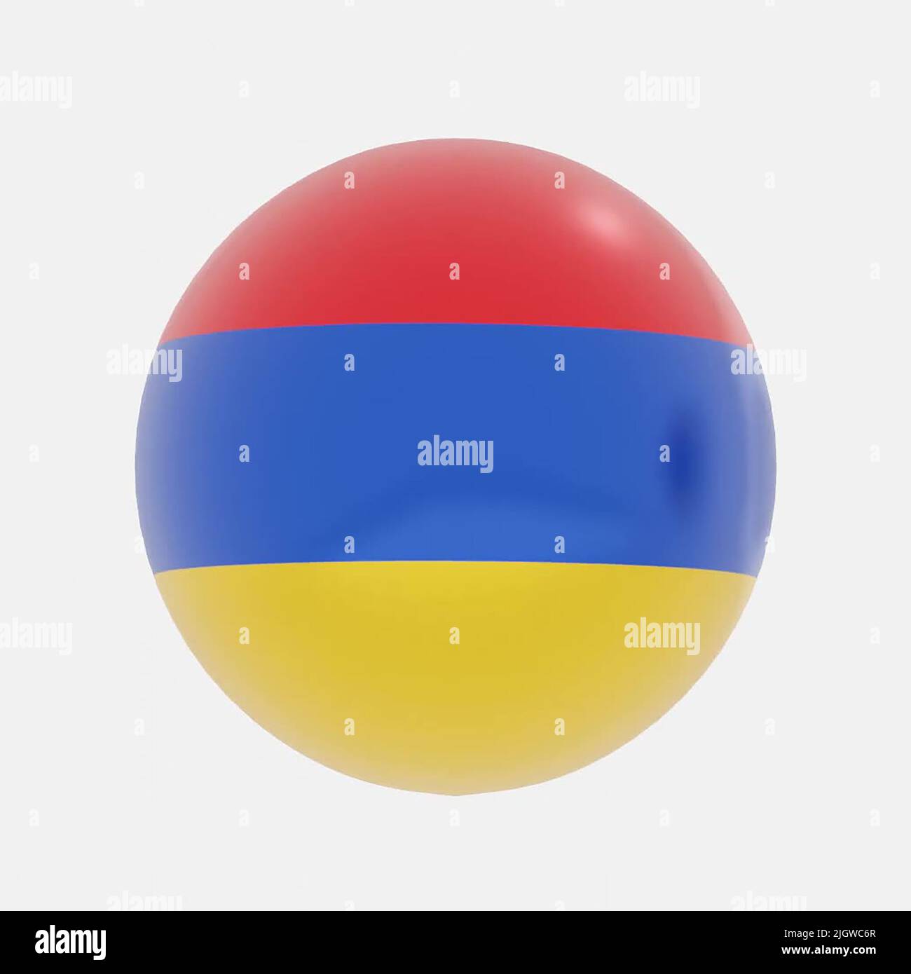 3D Renderizado de globo en Armenia bandera de icono o símbolo. Foto de stock