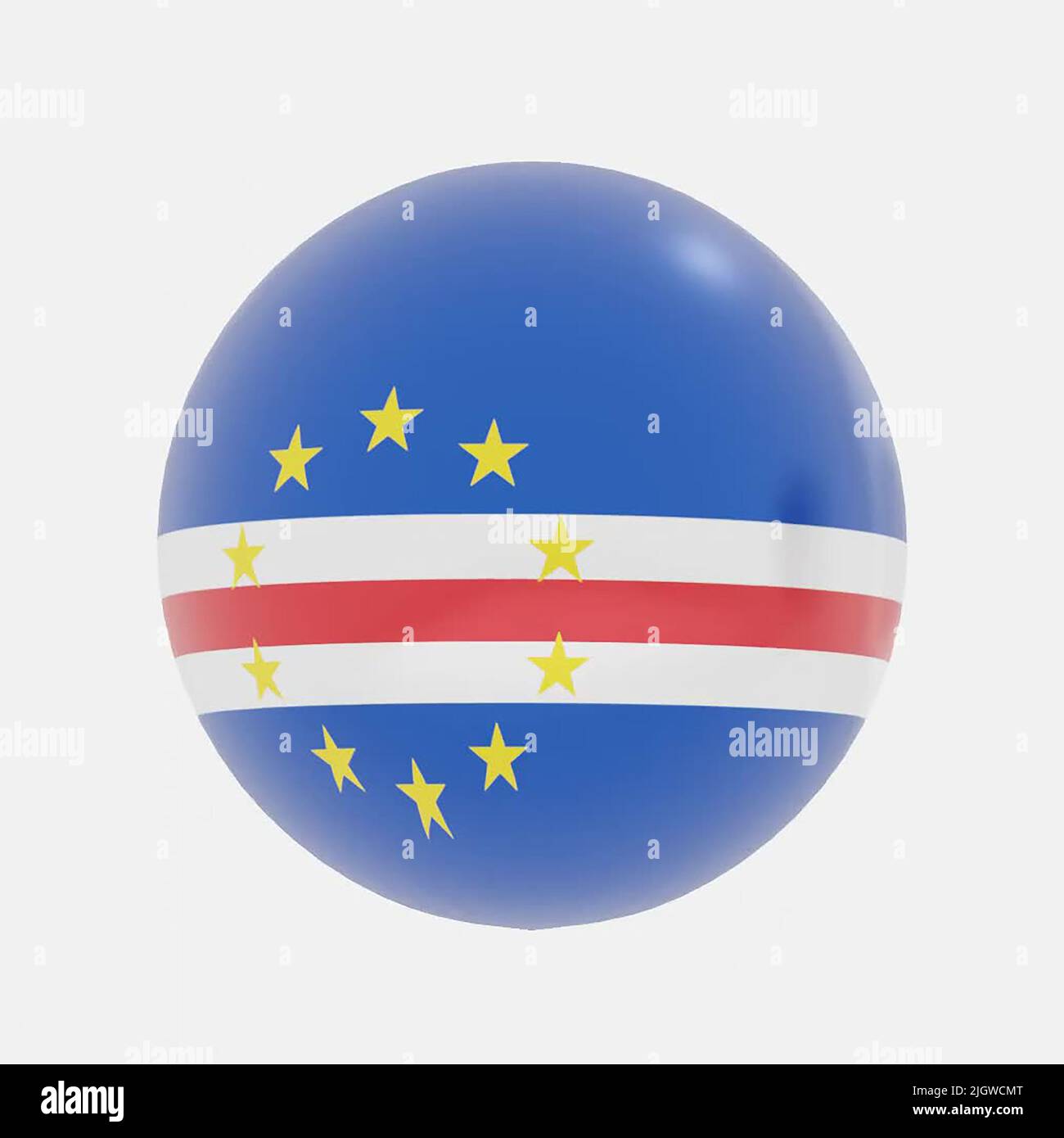 3D Renderizado de globo en bandera de Cabo Verde para icono o símbolo. Foto de stock