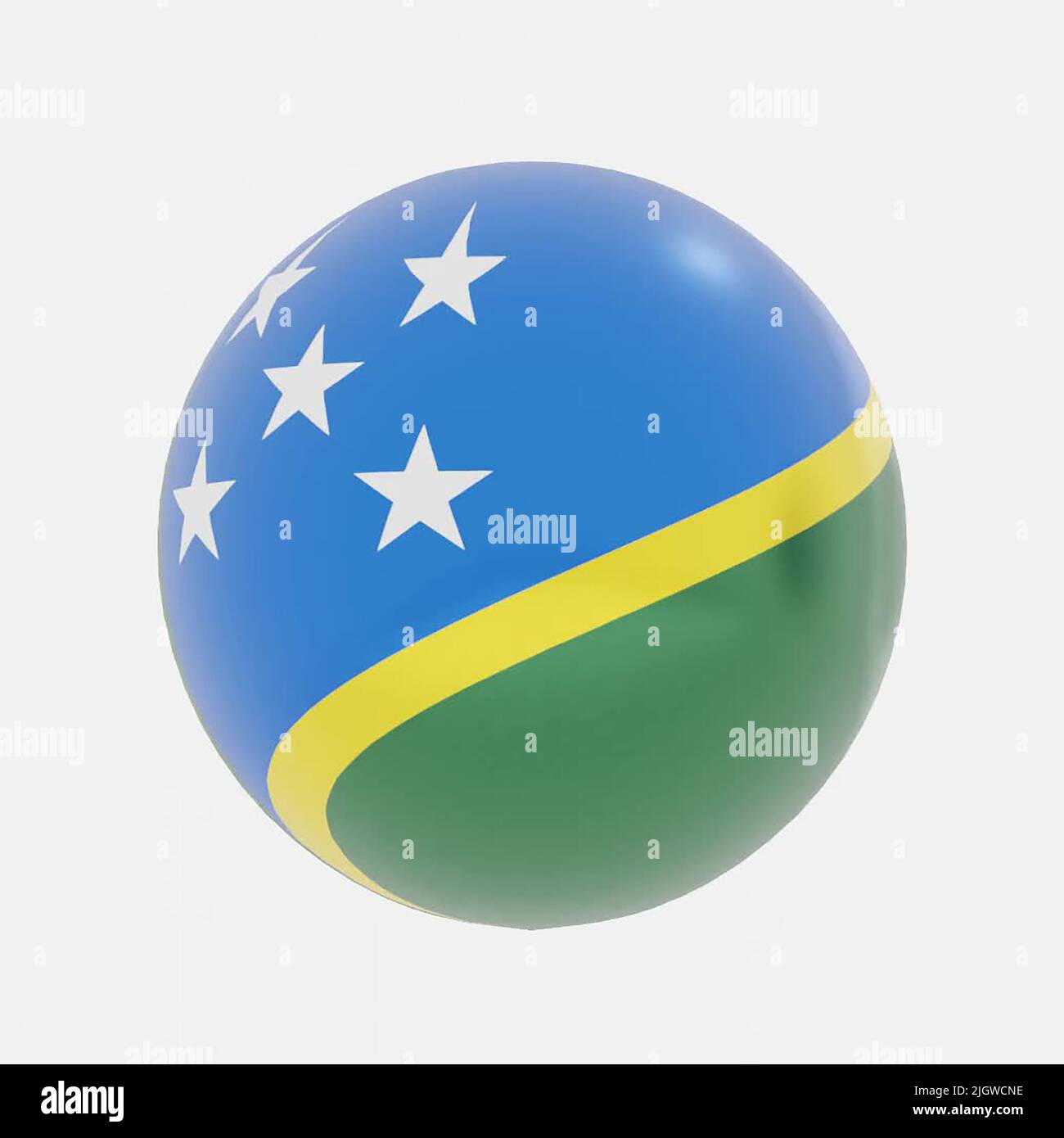 3D Renderizado de globo en Islas Salomón bandera de icono o símbolo. Foto de stock