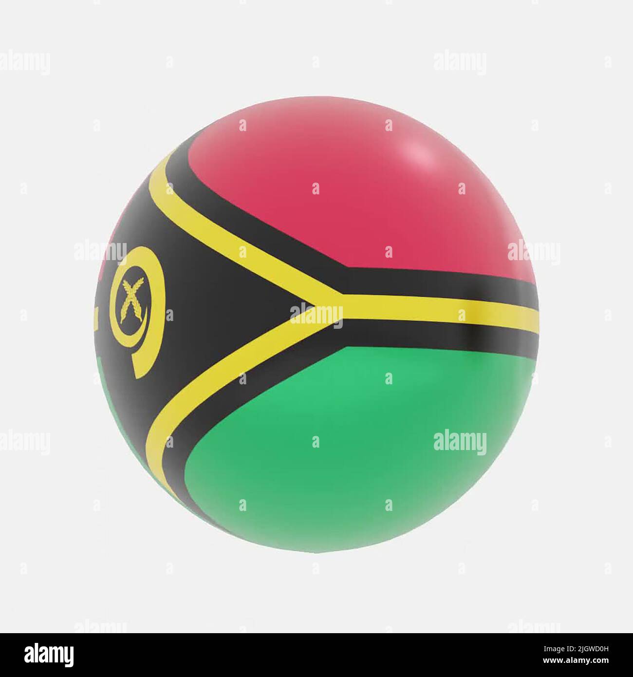 3D Renderizado de globo en bandera de Vanuatu para icono o símbolo. Foto de stock