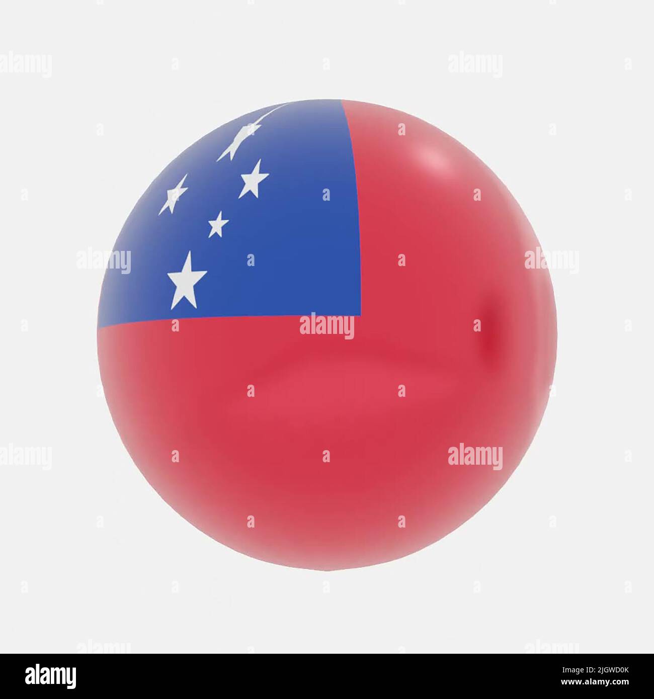 3D Renderizado de globo en Samoa para icono o símbolo. Foto de stock