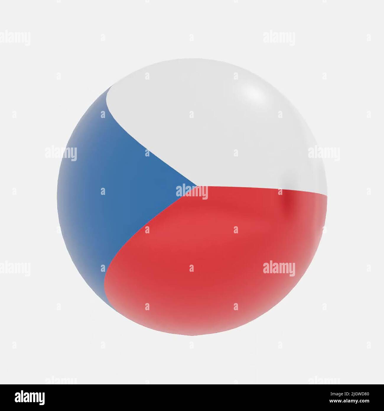 3D Render de globo en república Checa bandera de icono o símbolo. Foto de stock