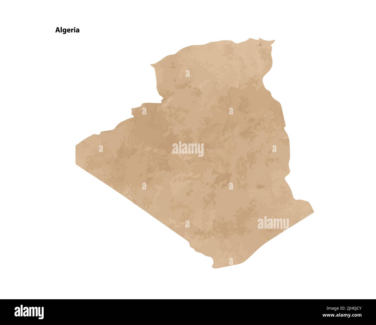 Antiguo mapa texturizado de papel de época del país de Argelia - ilustración de vectores Ilustración del Vector