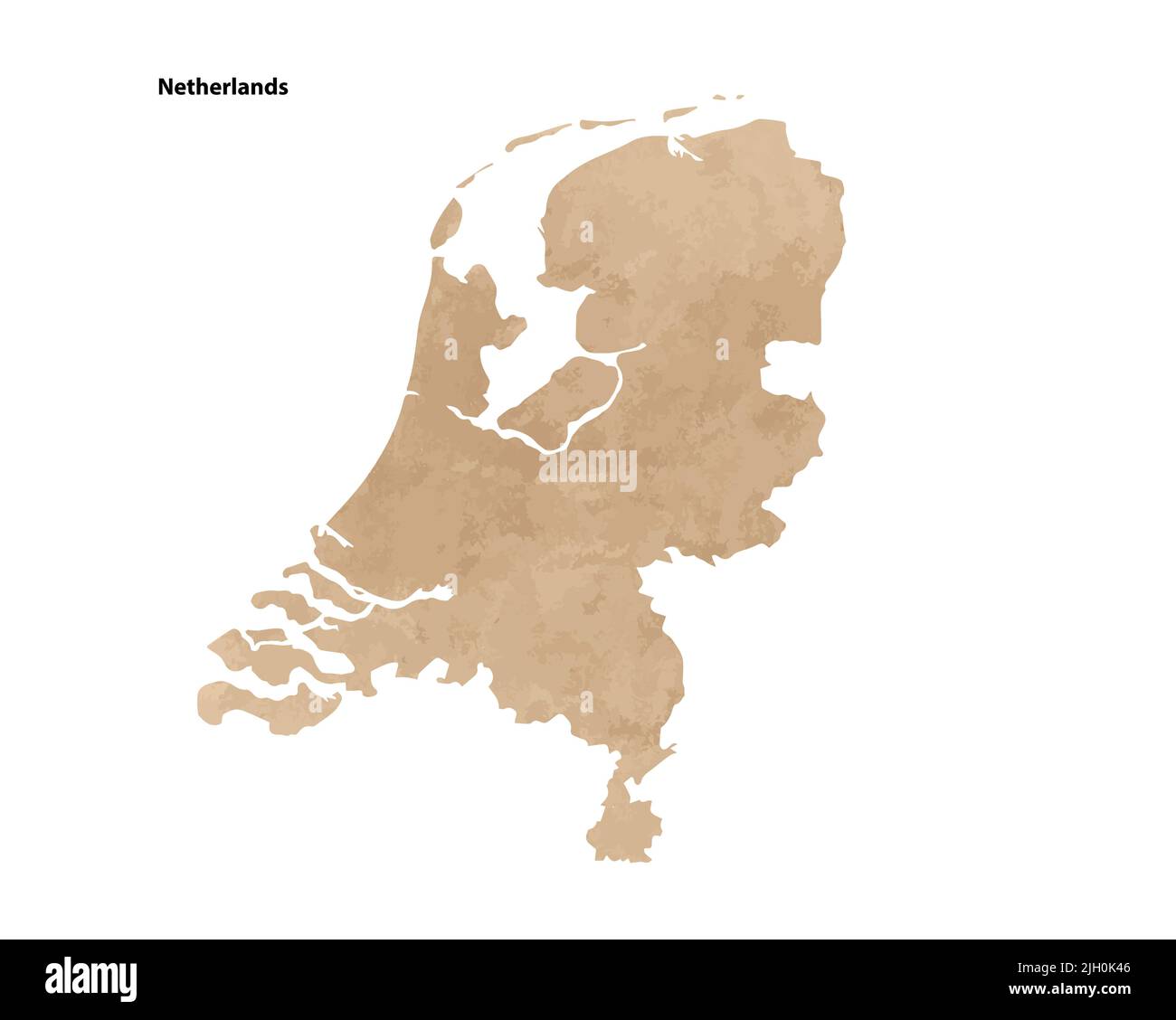 Antiguo papel vintage mapa texturizado de Países Bajos - ilustración de vectores Ilustración del Vector