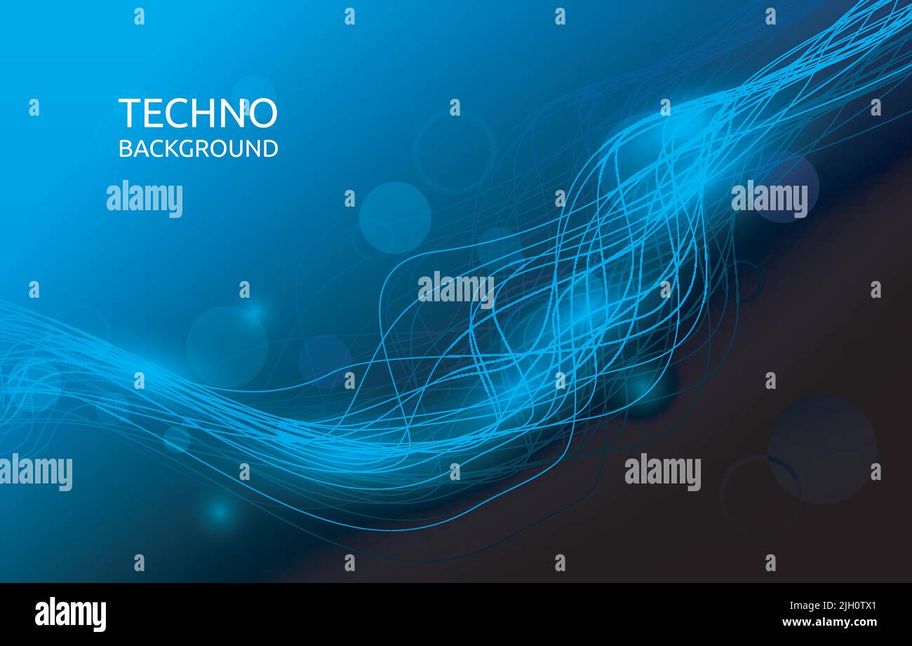 Cable de onda futurista Abstract Science Technology Antecedentes Ilustración del Vector
