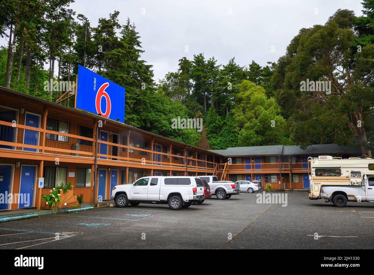 Motel 6 en Gold Beach, Oregon Foto de stock