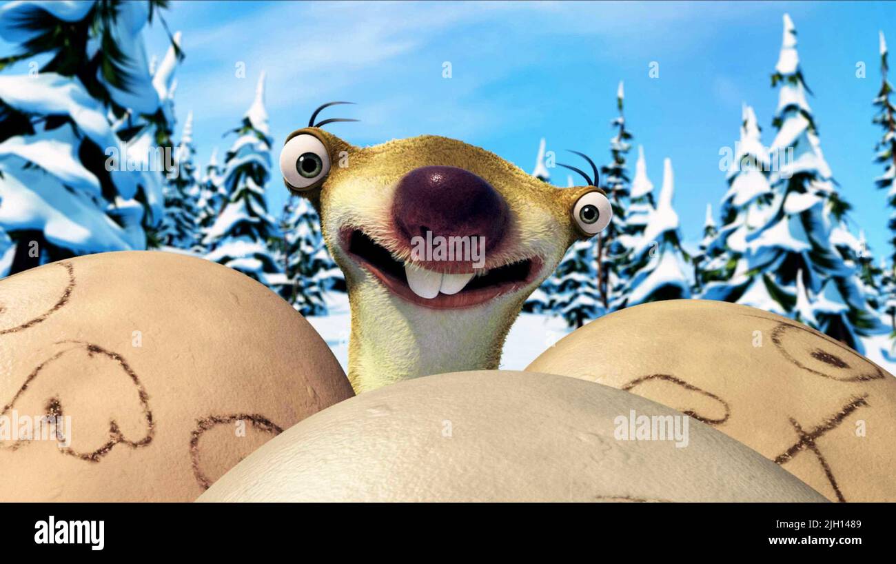 SID,huevos, Ice Age 3: el origen de los dinosaurios, 2009 Foto de stock