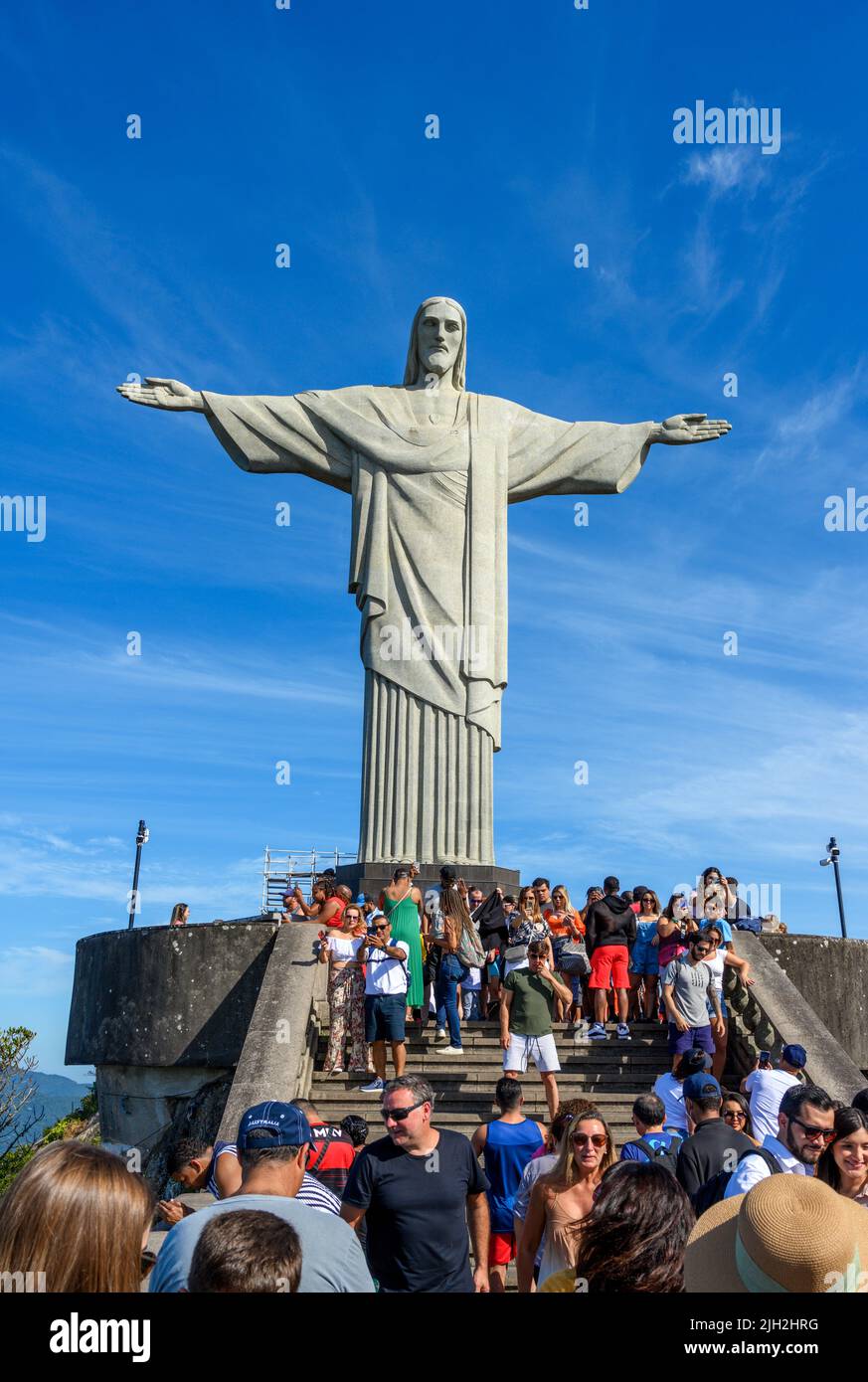 Estatua del Cristo Redentor, Corcovado, Río de Janeiro, Brasil Foto de stock