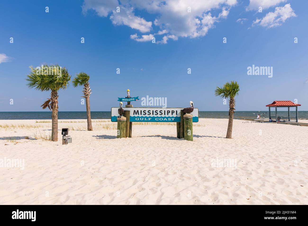 Gulfport, MS - 18 de junio de 2022: Cartel de la Costa del Golfo de Mississippi Foto de stock