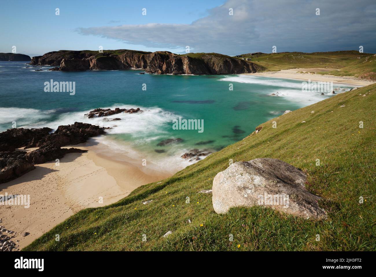 Playa de Mangersta (Mangurstadh) en la isla de Lewis, las Hébridas Exteriores, Escocia Foto de stock