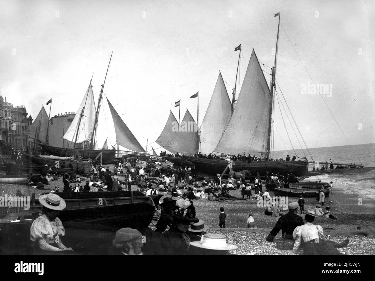 Paseo marítimo de Hastings East Sussex, Inglaterra, Reino Unido 1900s Foto de stock