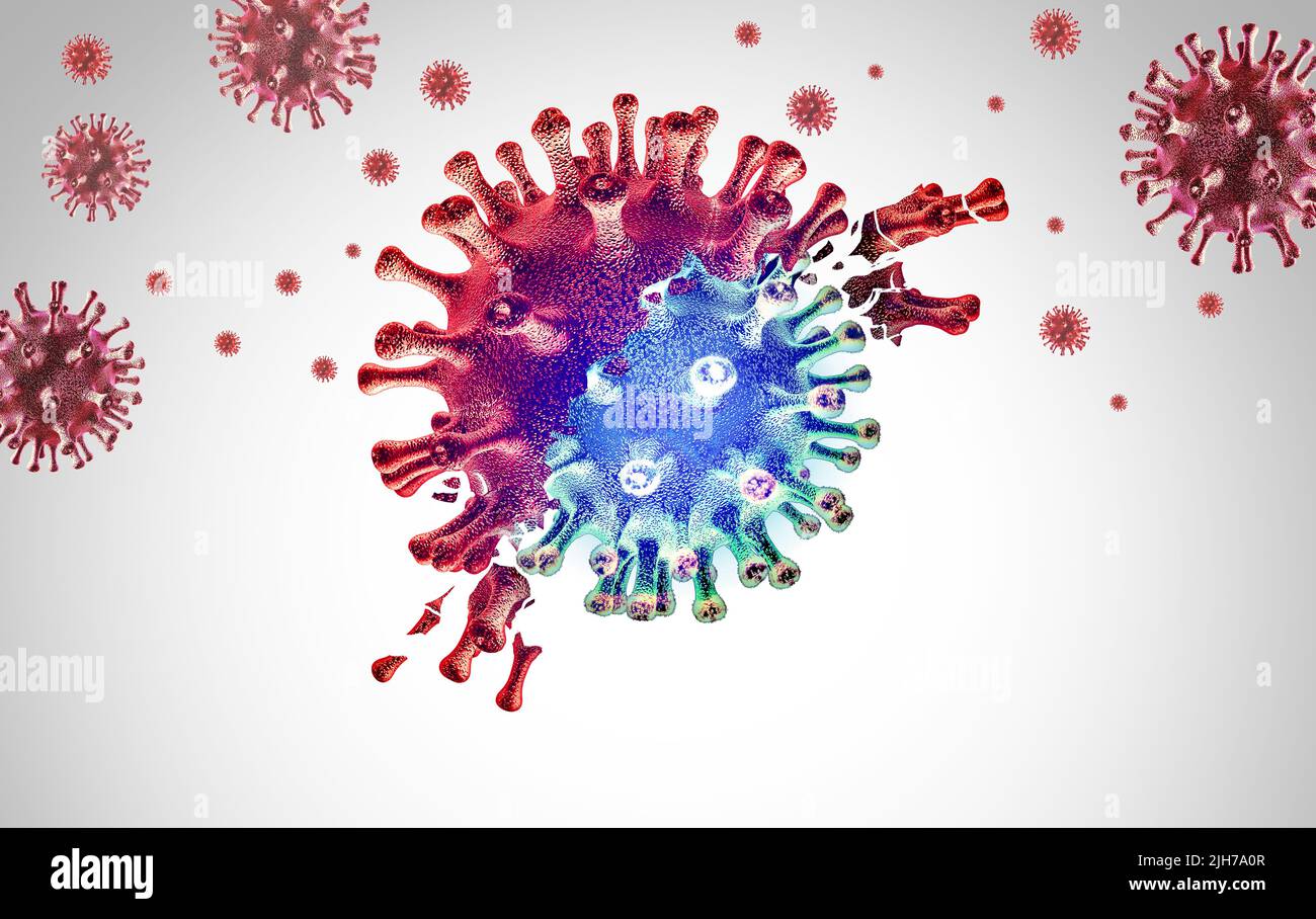 Propagación de virus subvariantes como patógenos virales Variantes mutantes y mutación como un concepto de riesgo para la salud transmisible y nuevo brote de COVID-19. Foto de stock