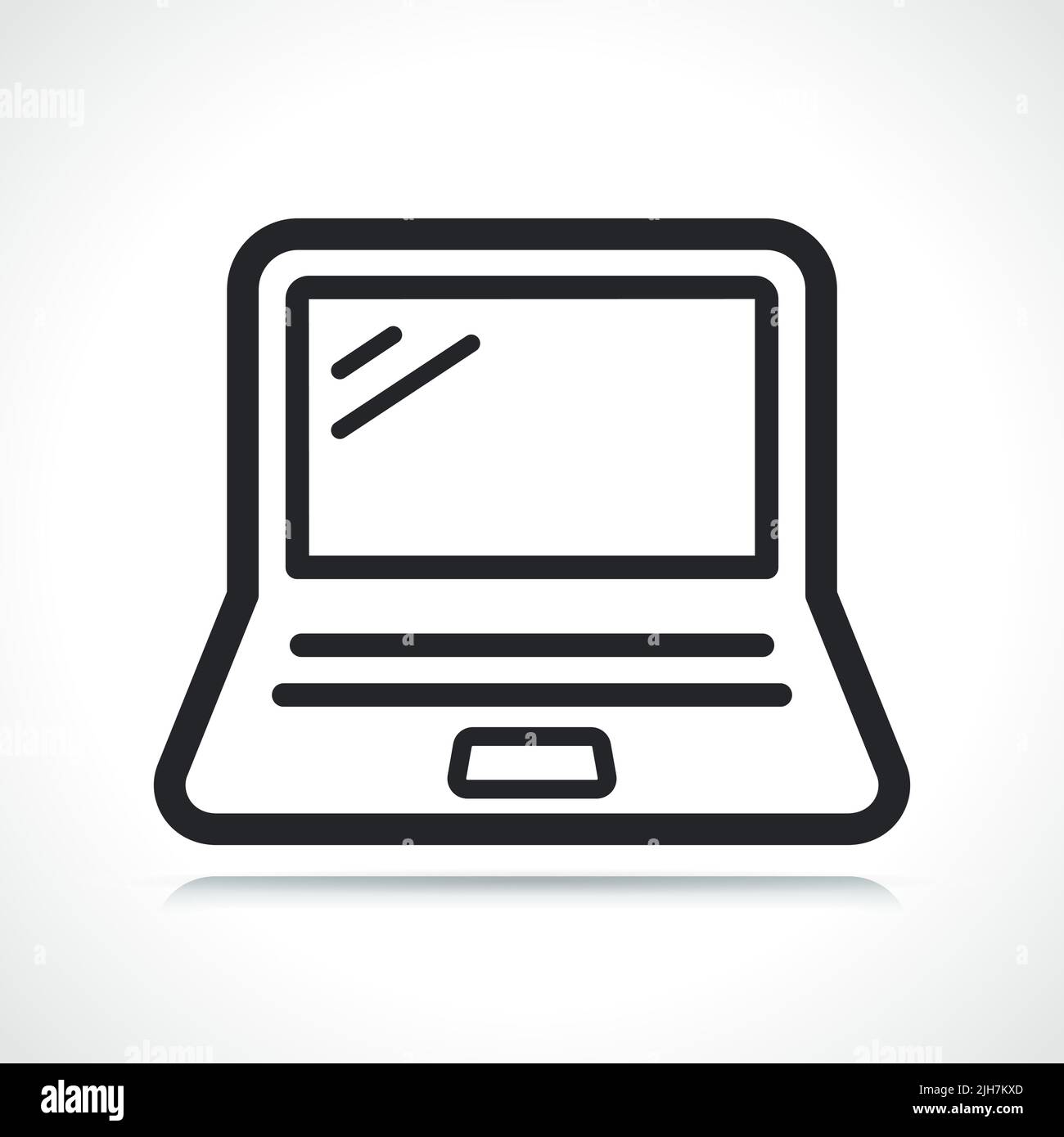 diseño aislado de icono de ordenador portátil o línea de ordenador Ilustración del Vector