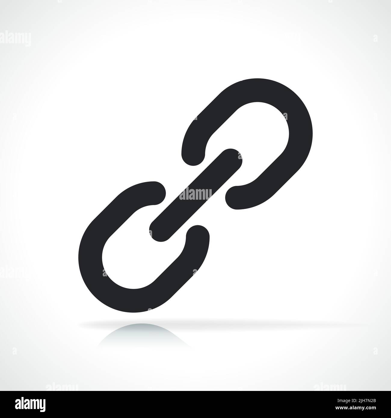 ilustración aislada de un icono negro de cadena o eslabón Ilustración del Vector