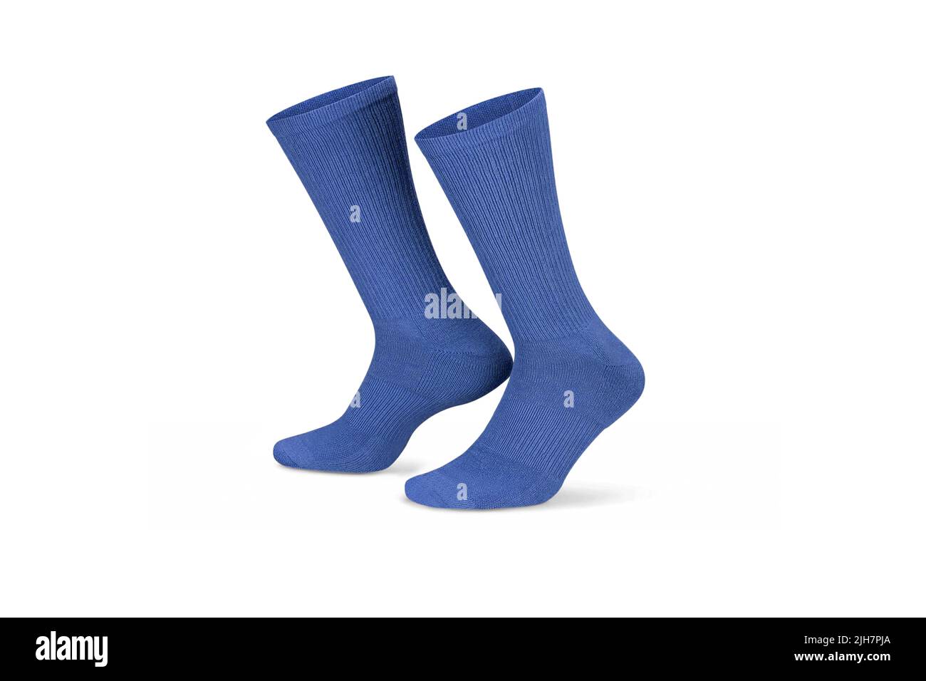 Pares de calcetines de algodón azul aislados sobre blanco. Conjunto de calcetines  cortos para deportes como maqueta y etiqueta para publicidad, logotipo,  marca Fotografía de stock - Alamy