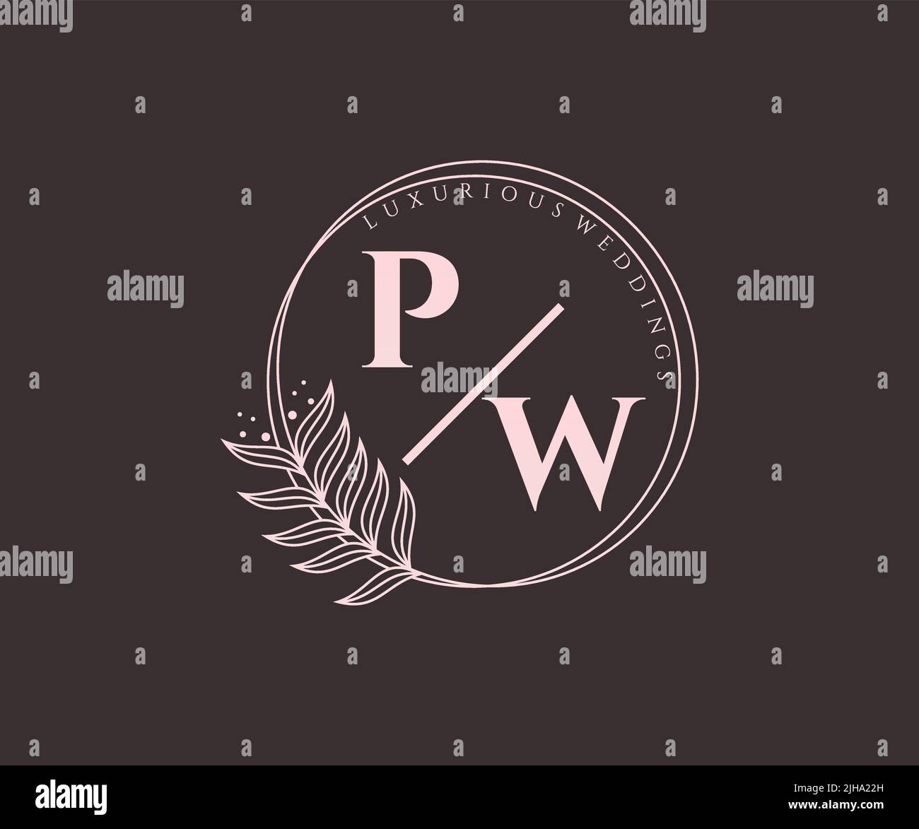 P&W Initial logo. Ampersand monogram logo Stock Vector