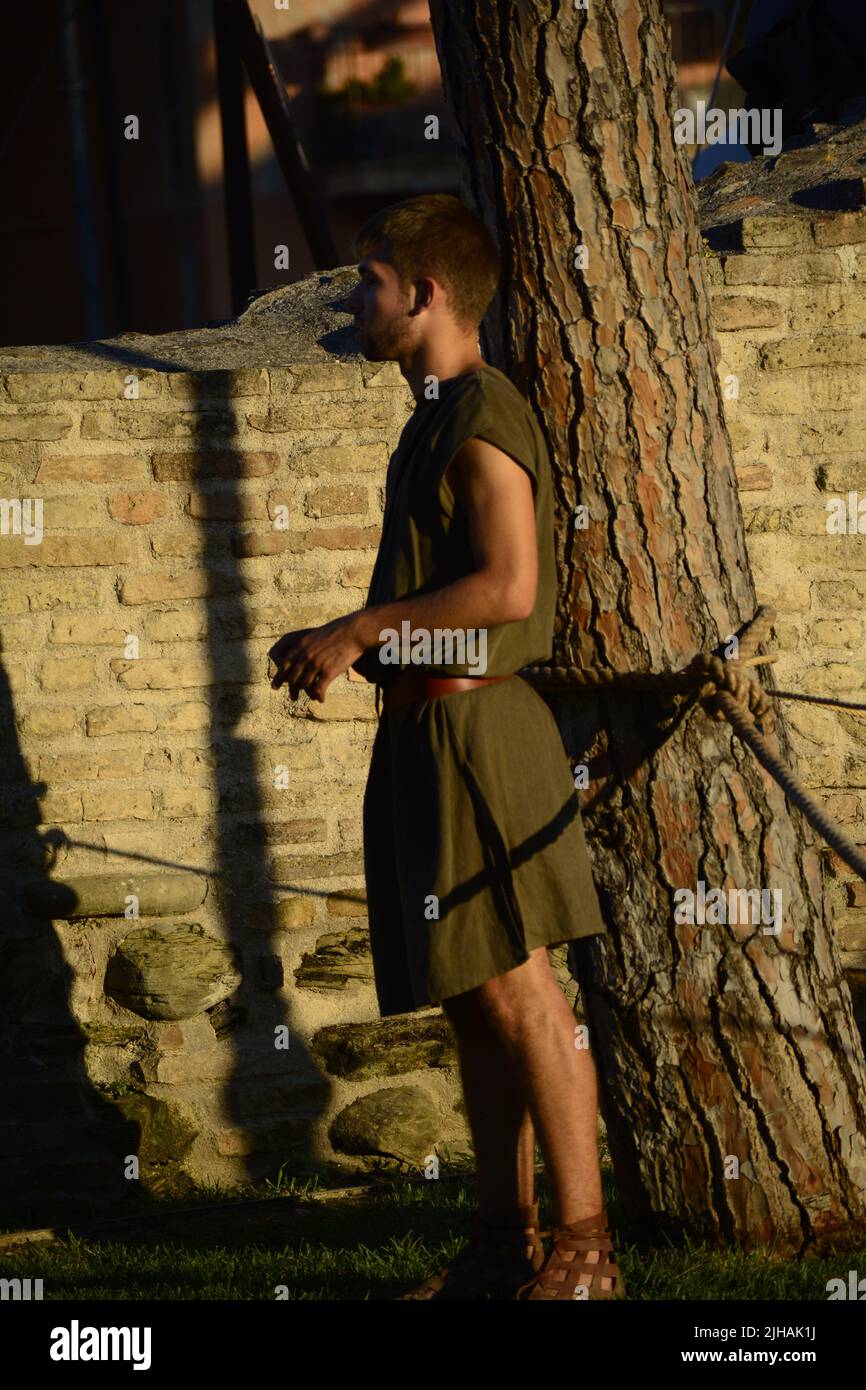 Fano, Italia 15.07.2022: FANO DEI CESARI Festival de la reconstrucción histórica del Imperio Romano Foto de stock