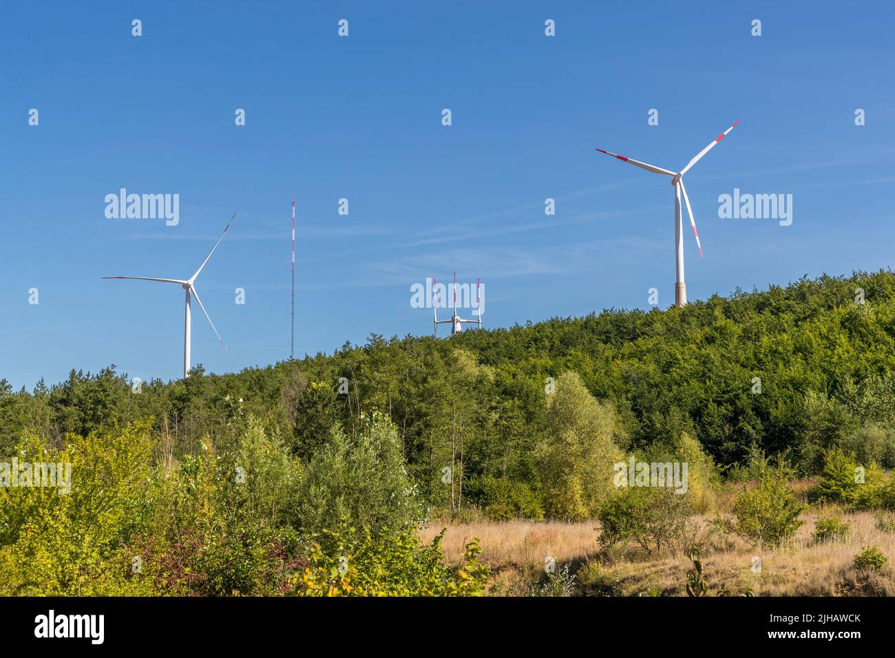 Campo de pruebas para energía eólica en Grevenbroich, Alemania Foto de stock