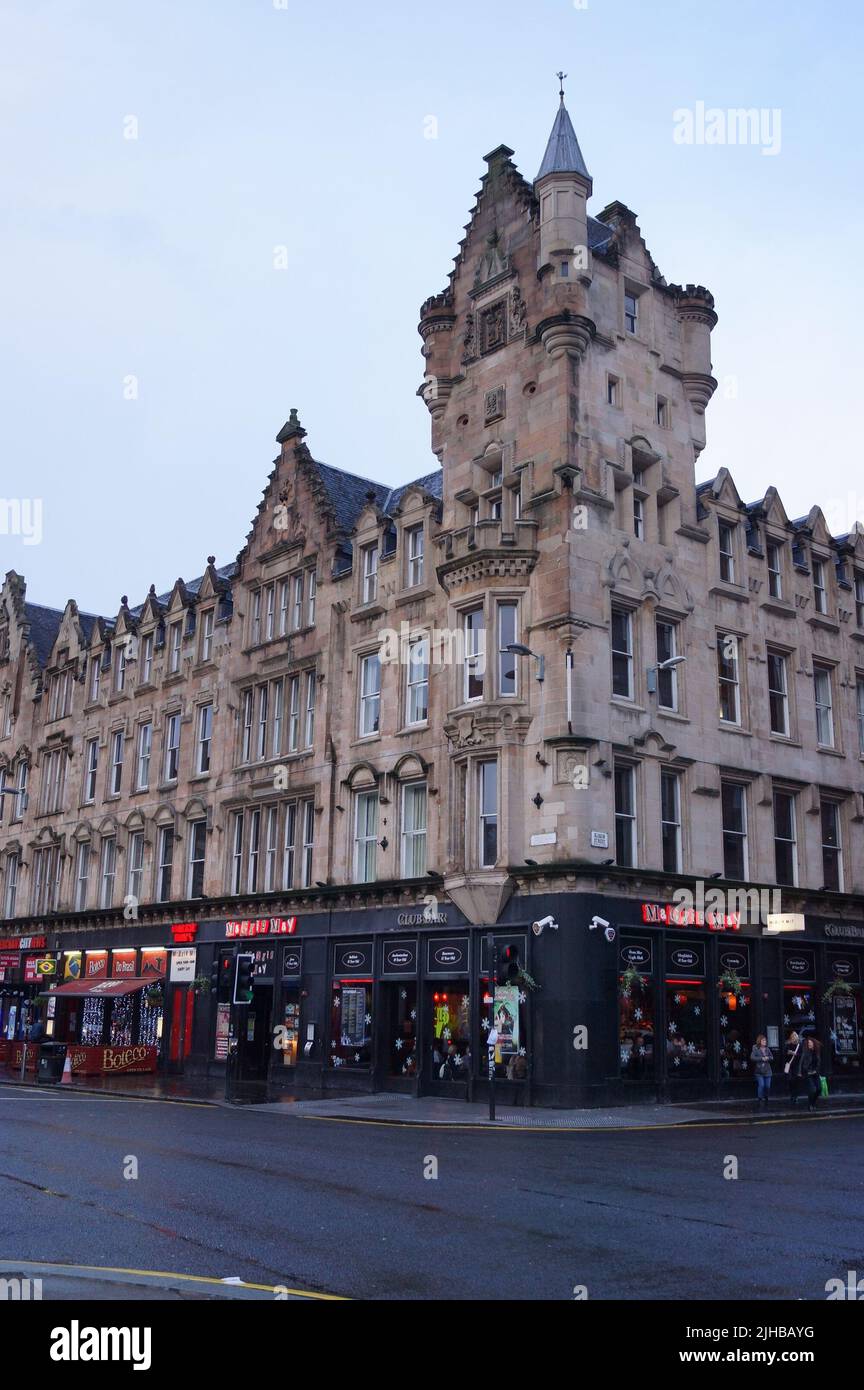 Glasgow, Escocia (Reino Unido): Elegante edificio victoriano de 1850s en Albion Street Foto de stock