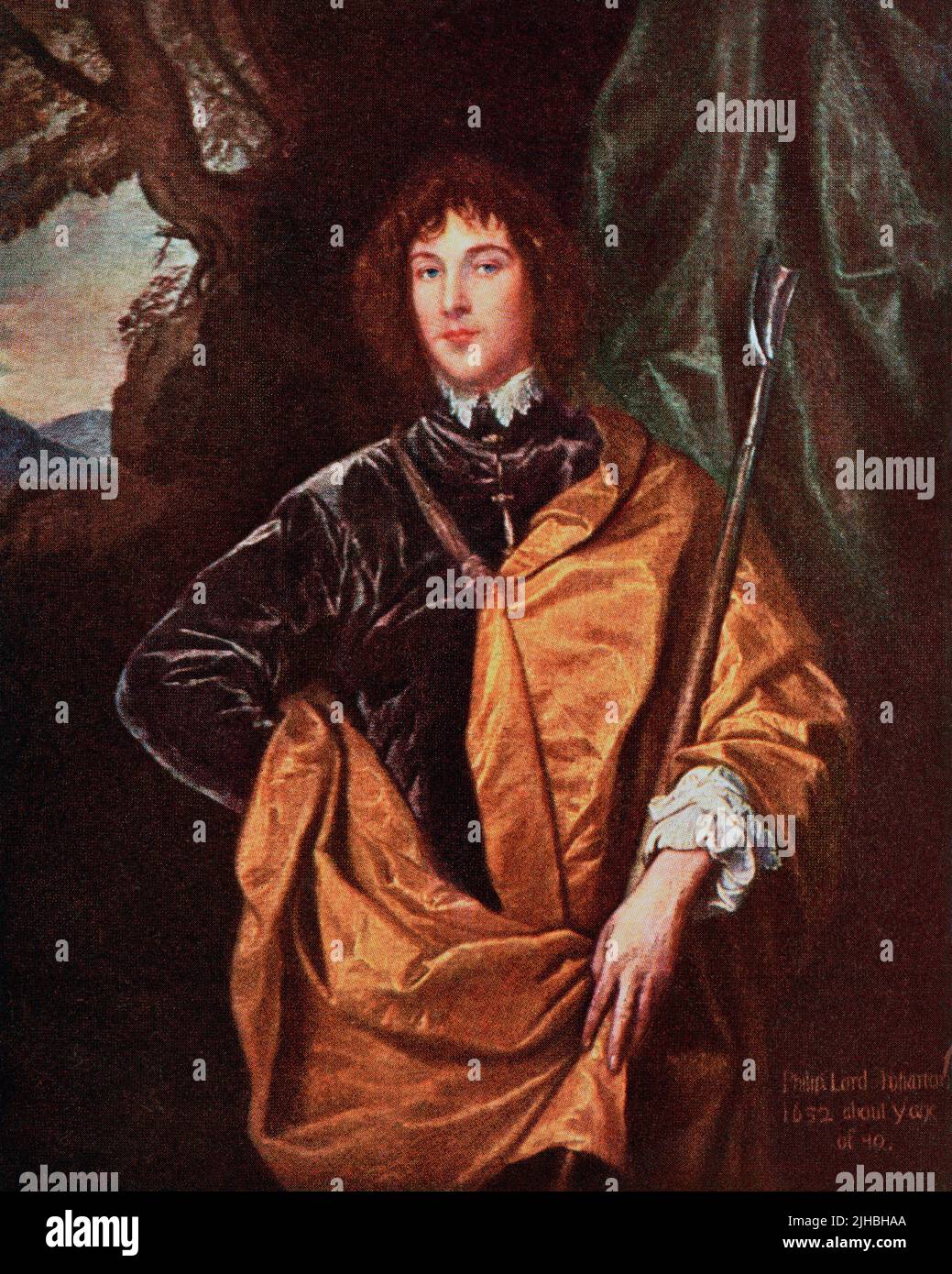 Philip Wharton, 4th Baron Wharton, 1613 – 1696. Soldado, político, diplomático y parlamentario inglés durante la Guerra Civil Inglesa. Después de la pintura de Van Dyck. De Modos y Maneras, publicado en 1935. Foto de stock