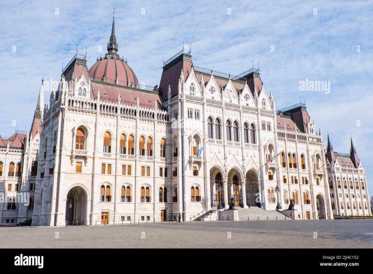 Országház, edificio del Parlamento, Kossuth Lajos ter, Budapest, Hungría Foto de stock