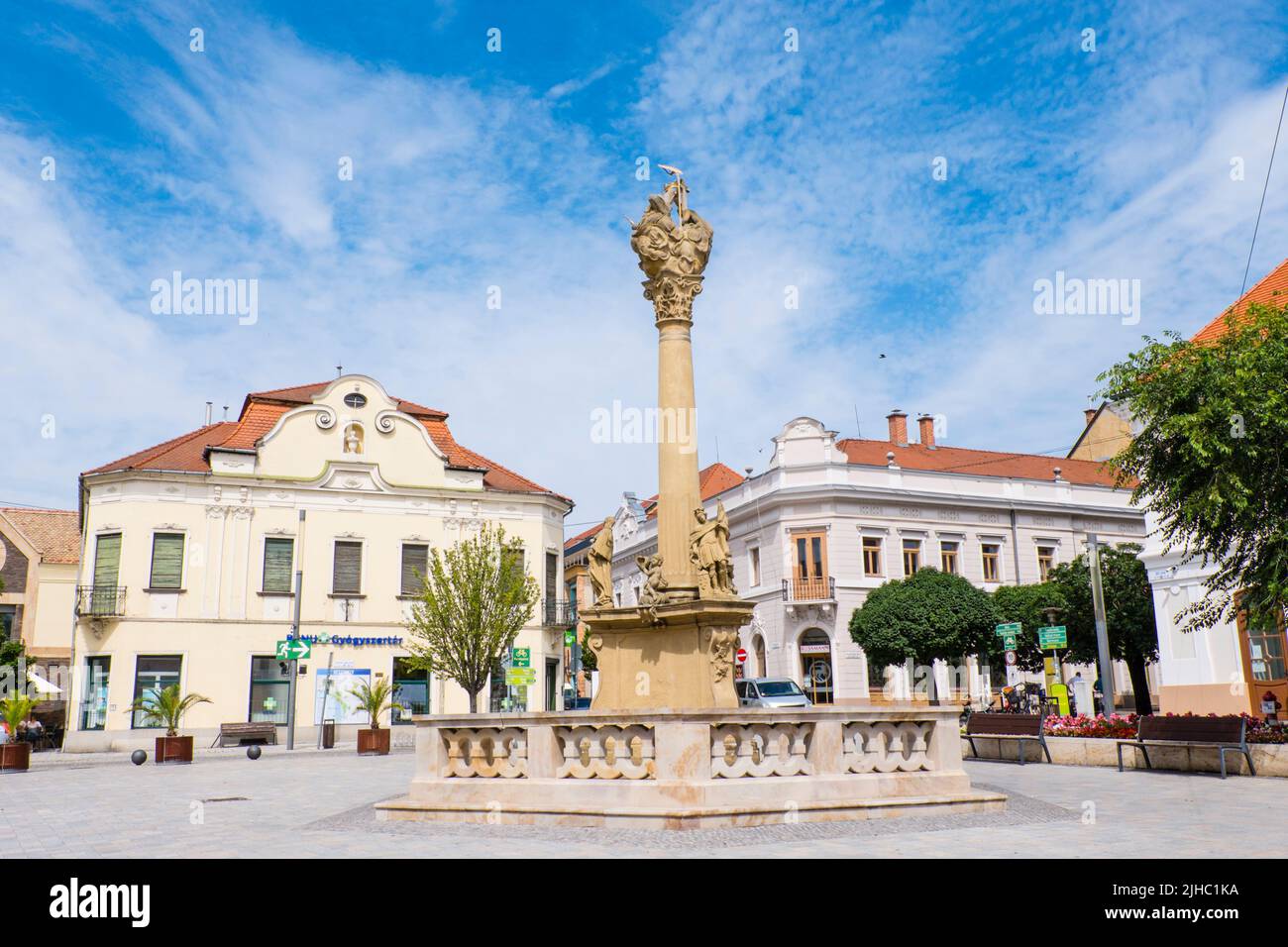 Fö ter, plaza principal, Keszthely, Hungría Foto de stock