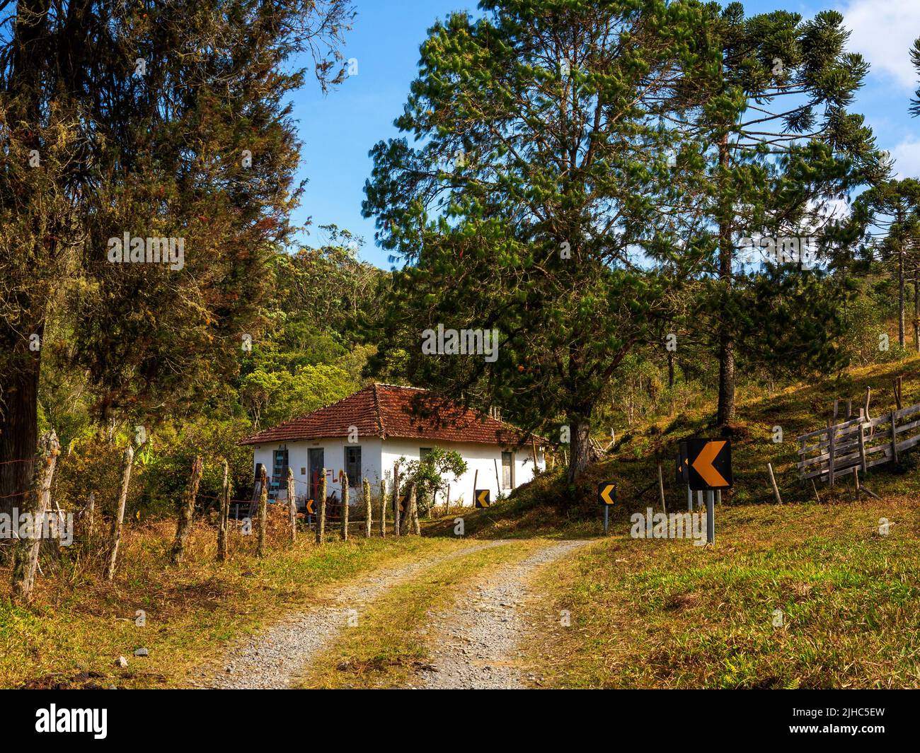 Vida rural en las colinas de Bocaina, un popular destino turístico, São Paulo Estate, Brasil Foto de stock