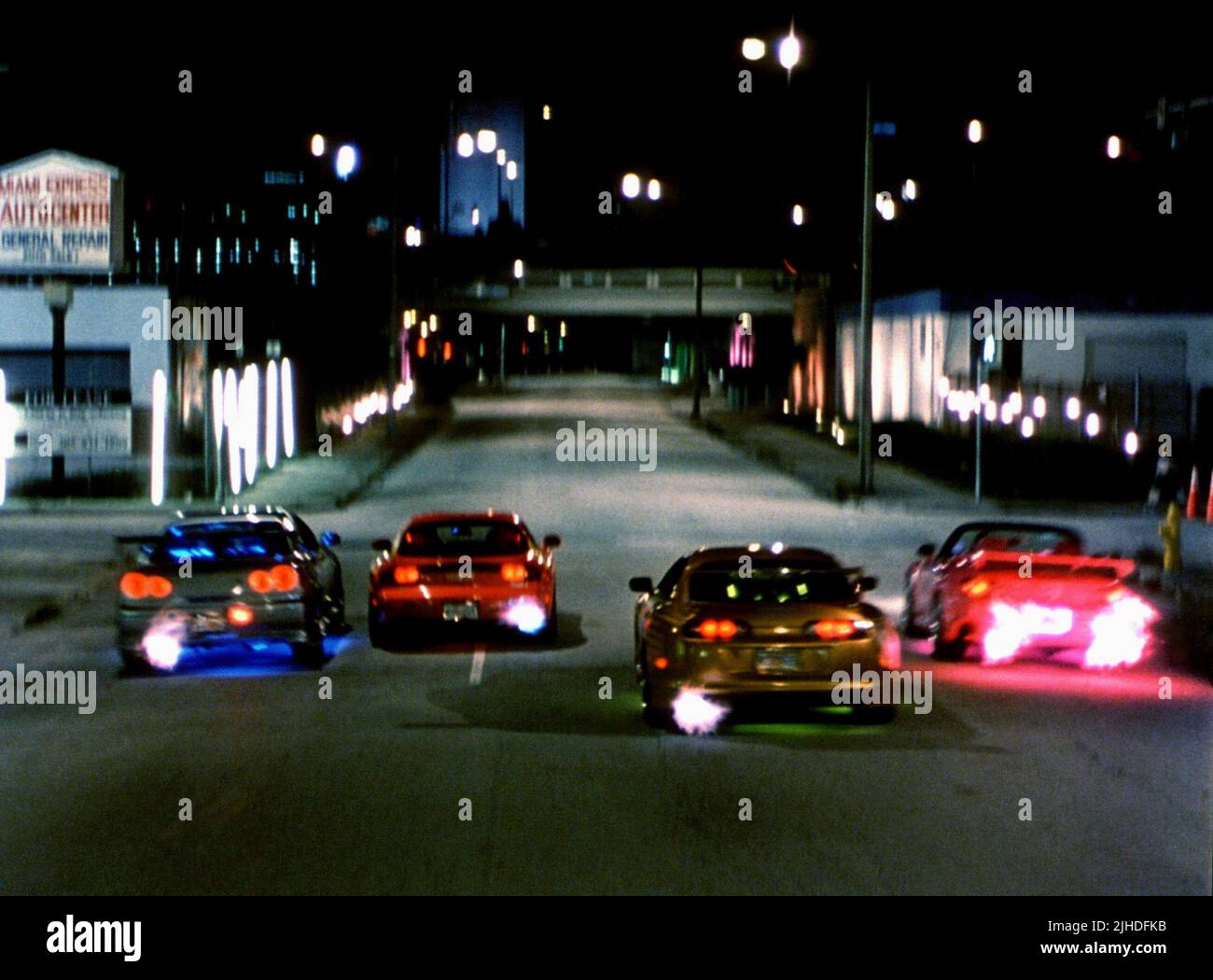 Carrera de autos, escena 2 rápidamente 2 furiosos, 2003 Foto de stock