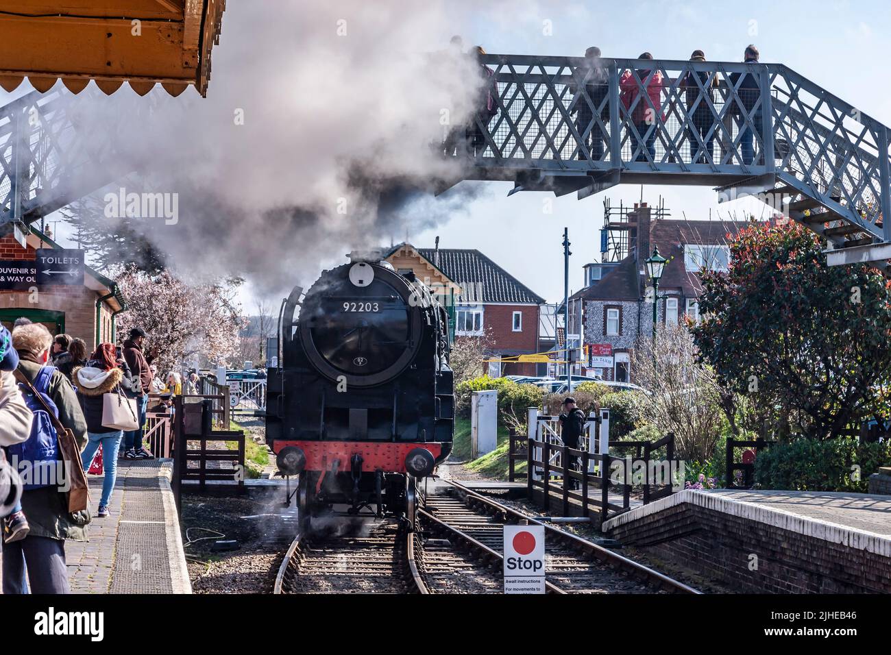 Sheringham, BR-9F-92203 La locomotora “Black Prince” North Norfolk Railway – The Poppy Line, East Anglia, Inglaterra, Reino Unido Foto de stock