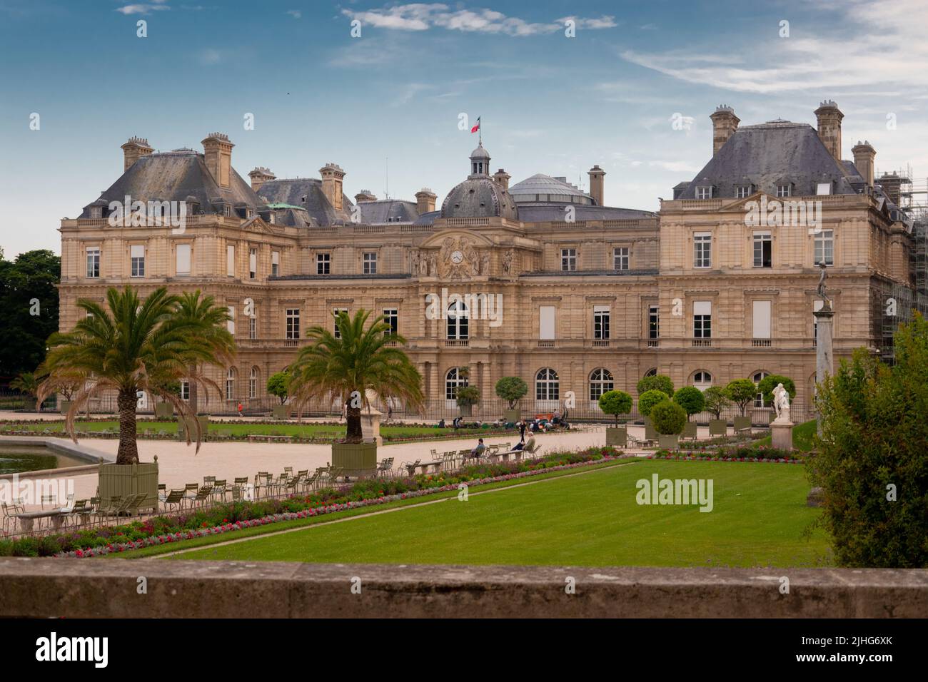Palacio de Luxemburgo en Jardin du Luxembourg, Jardines de Luxemburgo París Francia Foto de stock
